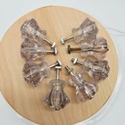 Lot Of 8 Vintage Glass Crystal Cabinet Knobs Slightly Purple Drawer Pulls 1 1 4 
