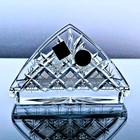 Rare 19thc Bohemian Crystal Paper Holder Menu Stand   Antique France Japan Jp