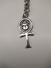 Vintage 1949egyptian Solidsilver Ankh-cairo Hallmarked Scarab Gothvertebraechain