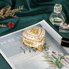 Vintage Metal Jewelry Box - Heart Shape Trinket Organizer Ring Box Case With Ros