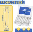 Large Heavy Duty Safety Pins 15 Pack 4 Inch Silver Sewing Craft Tool