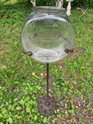Antique Cast Iron Stand Fish Bowl Candy Dish Holder Ornate Round Base 37 