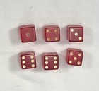 Lot Of 6 Vintage Cherry Red Translucent Bakelite Dice 1 2   