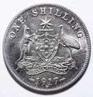 1917  M  Australia  1 Shilling  George V  Silver  Ef  Km 26  Lot  1675 
