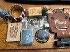 Vintage Junk Drawer Lot Auction - Jewelry  Patches  Odds And Ends - Fun 