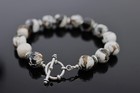 Men   s White Buffalo Turquoise Bracelet Dry Creek Sterling Silver Navajo 11mm