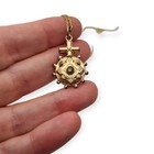 Gold Rosary Pendant With Cross And Spherical Edge  Devotional Style  C 1900 