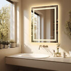 Bathroom Led Vanity Mirror With 3 Colors Light Dimmable Touch Switch Anti-fog