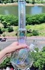 15 5   Glass Bong Big Capacity Polygon Water Pipe Thick Smoking Hookah 14mm Bowl