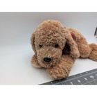 Princess Soft Toys Plush Dog Brown Shaggy Fur Red Plaid Bow 14 Inch