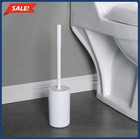 1pc White Plastic Toilet Brush   Holder     No-scratch   Easy Clean Tool - New
