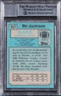 Raiders Bo Jackson Signed 1988 Topps  327 Card Auto Grade Gm 10  Bas Slabbed