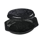 Granite Ware 13-inch Covered Oval Roaster - Speckled Black