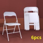 6 Pcs Commercial White Plastic Folding Chair Wedding Party Banquet Chairs Event