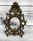 Vintage Gilt Metal Victorian Oval Ornate Picture Frame With Easel Back
