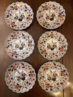 Suite Of Six Japanese Meiji Porcelain Scalloped Imari Plates 22cm Wide Circa1900