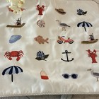 Set Of Rifle Paper Co  Euro Pillow Shams Blue white Striped Nautical Zip Closure