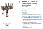 4 Faucet Ss T Tower- Air Cooled  Ss304  Stainless Steel