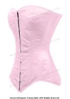 Heavy Duty 26 Double Steel Boned Waist Train Pink Satin Overbust Shaper Corset