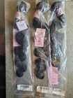 Lot Of 3 - Bundles Unice 22  Black Body Wave Extensions 100  Human Hair
