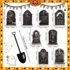 Halloween Cupcake Toppers Set - 48 Pcs Tombstone  Skeleton  Mini Shovel Picks