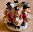 Vtg Atlantic Mold Chalkware Christmas 6 Drummer Boys Pillar Candle Holder