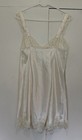 Vtg 90s Victorias Secret Babydoll Mini Slip Dress Bridal Shiny Ivory Lace L 1996