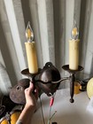 Vtg German  Medieval  Wrought Iron Candle Sconces Germany 16   Read Description