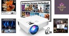 1080p Mini Projector With Screen - Bluetooth   Hifi For Ultimate Movie Nights