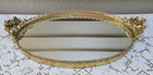 Vtg Stylebuilt Vanity Mirror Ornate Filigree Perfume Tray 24k Gold Plated 19x12