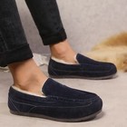 Women s Fuzzy House Slippers Cozy Faux Fur Micro Suede Moccasins Slip On Loafers