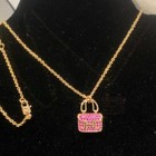 Hermes New Pink Full Of Diamonds Kang Kang Bag Necklace