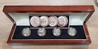 1994-1997 Uk National Emblems One Pound Piedfort Silver Proof Four Coin Set Case