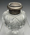 Gorham Sterling Silver Top Atributed J  Hoare Cut Crystal Inkwell