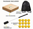 Baseball Softball Swing Trainer Bat W  Rope  12 Balls  Tote Bag Training Aid Pro