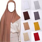 Cotton Jersey Hijab Muslim Headwrap Islamic Headscarves Scarf Women Long Turban