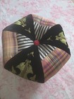 Mackenzie-childs Portobello Road Footstool tuffet W pillow 18x18 Plaid Tapestry
