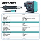 Yihua 8786d-i Digital Soldering Staiton Kit Hot Air Rework Dual Led Display Esd
