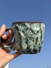 Vintage Teal Ceramic Coffee Mug 9 3oz     Handcrafted Artisan Mug  Unique Vinta   