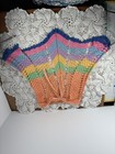Vintage Colorful Crocheted Hostess Apron Peach Green Yellow   4 Other Colors