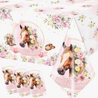 Western Horse Party Tablecloth-3 Pack Cowgirl Themed Horse Table Cloth For 
