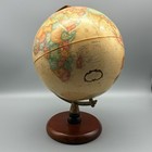 Replogle World Classic 9    Globe Hardwood Base Raised Relief Made In Usa Vintage