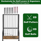 Golf Club Holder Stand Rack For 9 Clubs   9 Balls  Putter Holder Rack Wood 