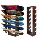 6-layer Skateboard Rack Wooden Skateboard Wall Mount Display Skateboard Stand Us