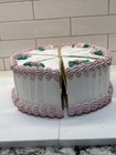 Toy Play Food Realistic Vinyl Birthday Cake W roses By Summit Vintage Rare