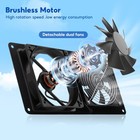 Sunyima Solar Powered Fan 15w Waterproof Dual Exhaust 40 20 5cm  Black