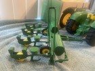 Vtg Ertl 1 16 John Deere 5020 Toy Tractor In Ice Cream Box   2 Attachment Plows 