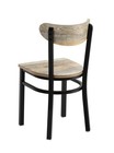Boomerang Back Metal Dining Chairs With Solid Wood Seat   Back In Driftwood