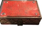 Vintage Red Embossed Tin With Latch  Treasure Box