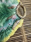 Victorian Antique Majolica Pottery Leaf Etruscan Plate 12    X 9 5   